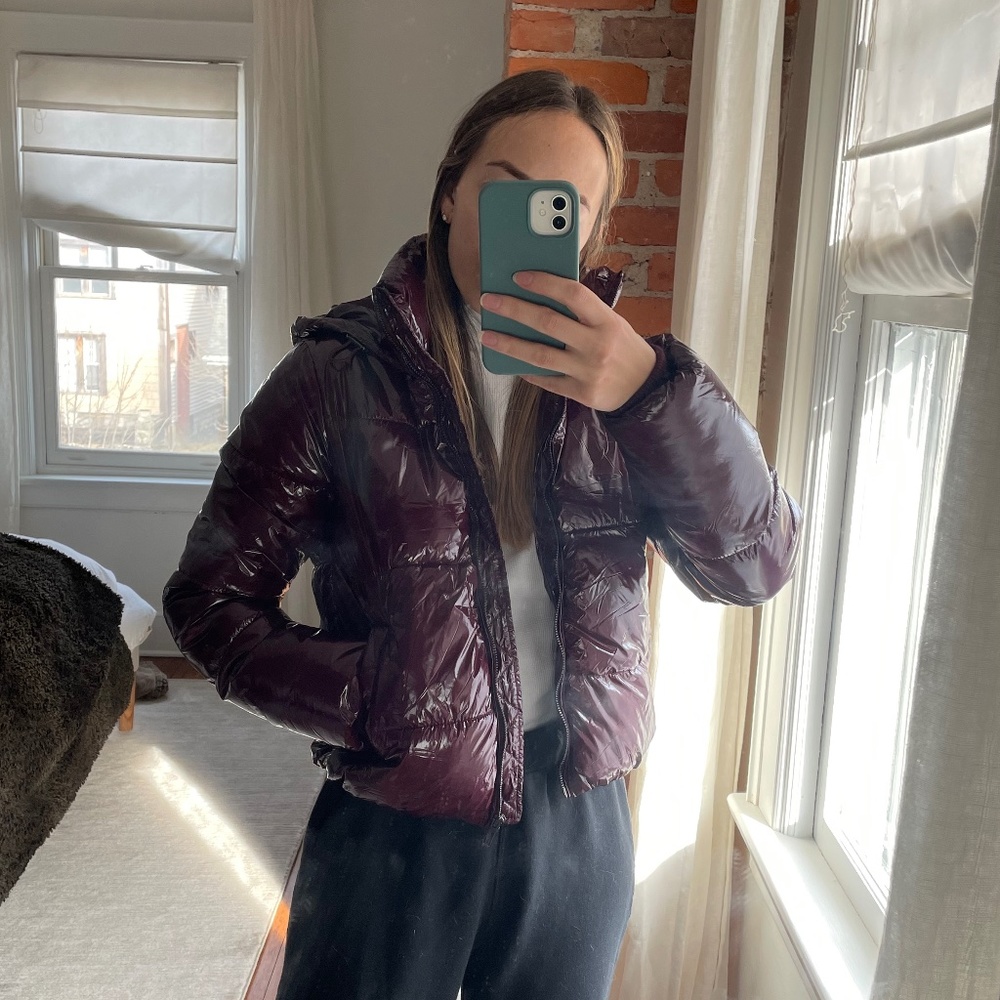 Bershka Maroon Puffer Jacket